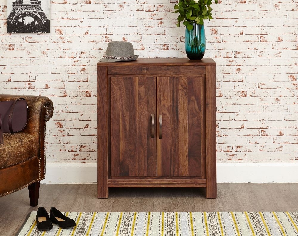 Product photograph of Mayan Walnut Shoe Cupboard from Choice Furniture Superstore.