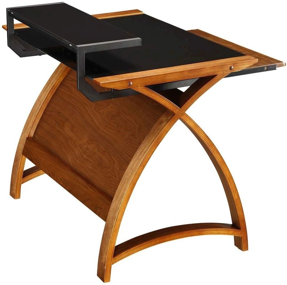 Product photograph of Jual Curve Walnut Computer Desk Pc201 900 from Choice Furniture Superstore.