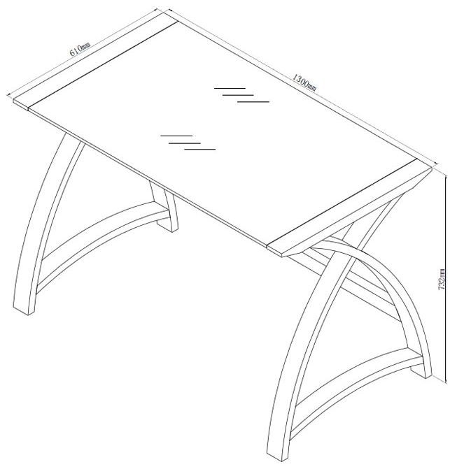 Product photograph of Jual Curve Laptop Table Pc201 1300lt from Choice Furniture Superstore.