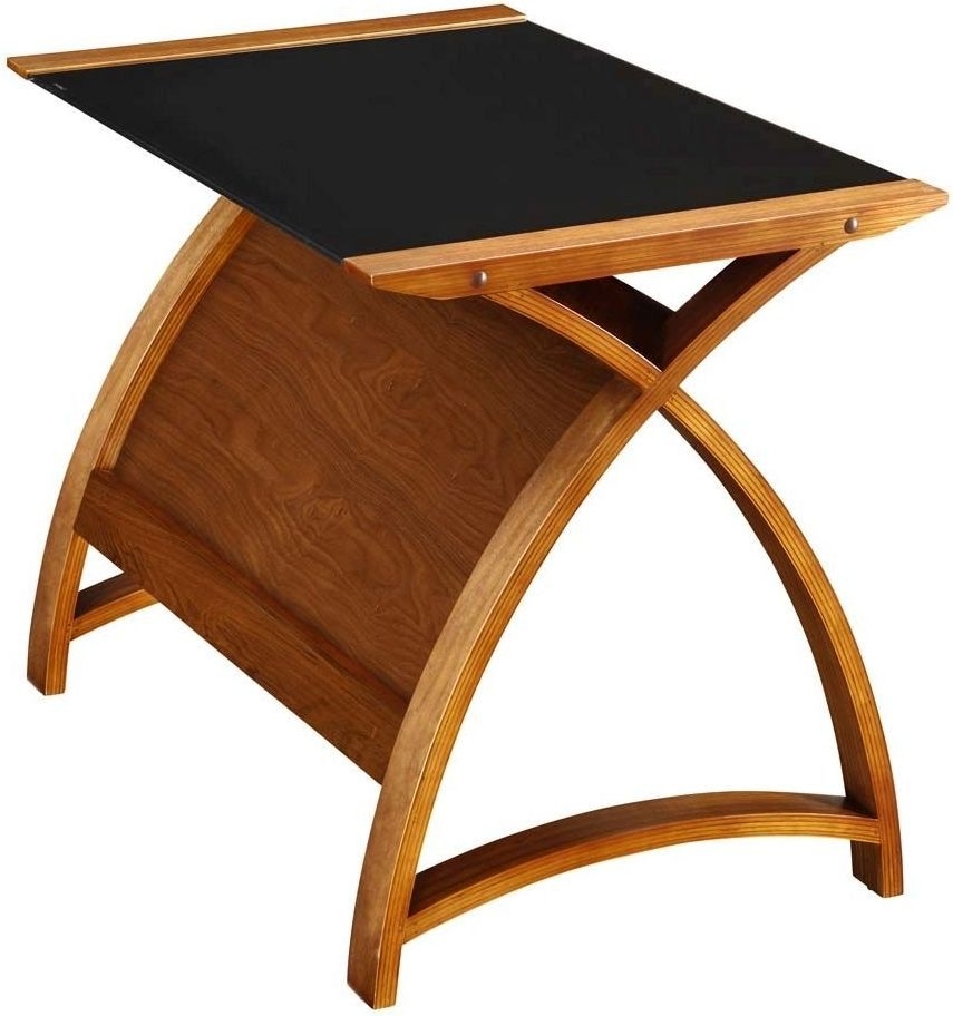 Product photograph of Jual Curve Walnut Laptop Table Pc201 900lt from Choice Furniture Superstore.