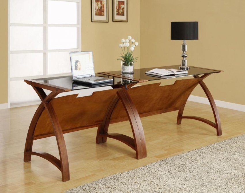 Product photograph of Jual Curve Walnut Laptop Table Pc201 900lt from Choice Furniture Superstore.