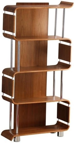 Product photograph of Jual Curve Walnut Bookshelf Bs201 from Choice Furniture Superstore.