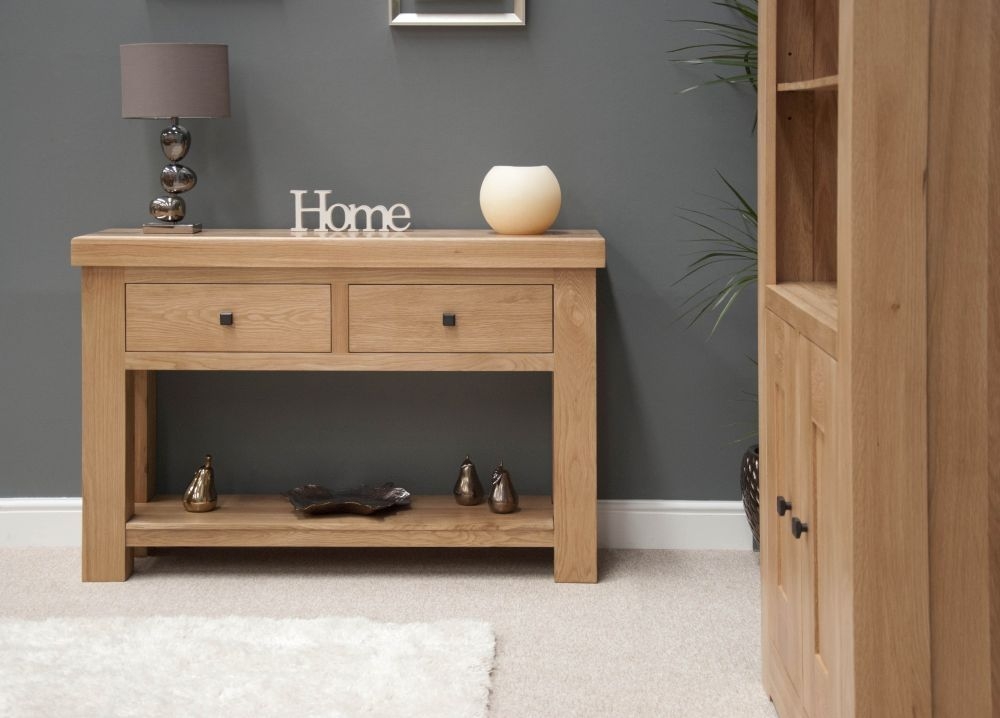 Product photograph of Homestyle Gb Bordeaux Oak Console Table from Choice Furniture Superstore.