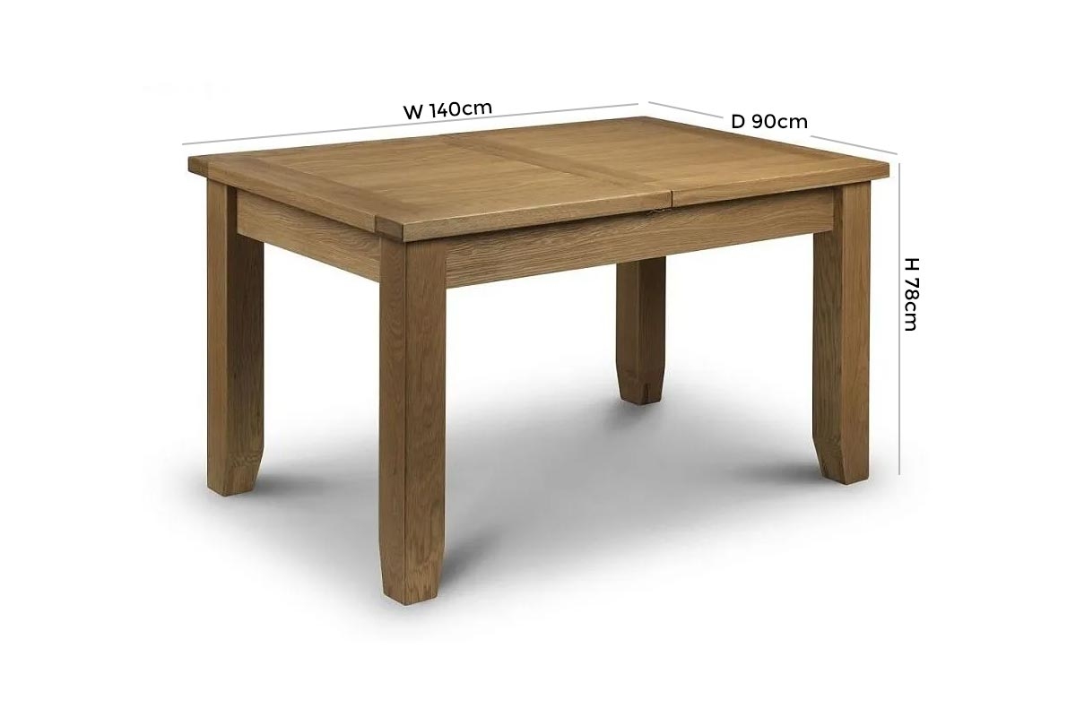 Product photograph of Astoria Waxed Oak 4 Seater Extending Dining Table from Choice Furniture Superstore.