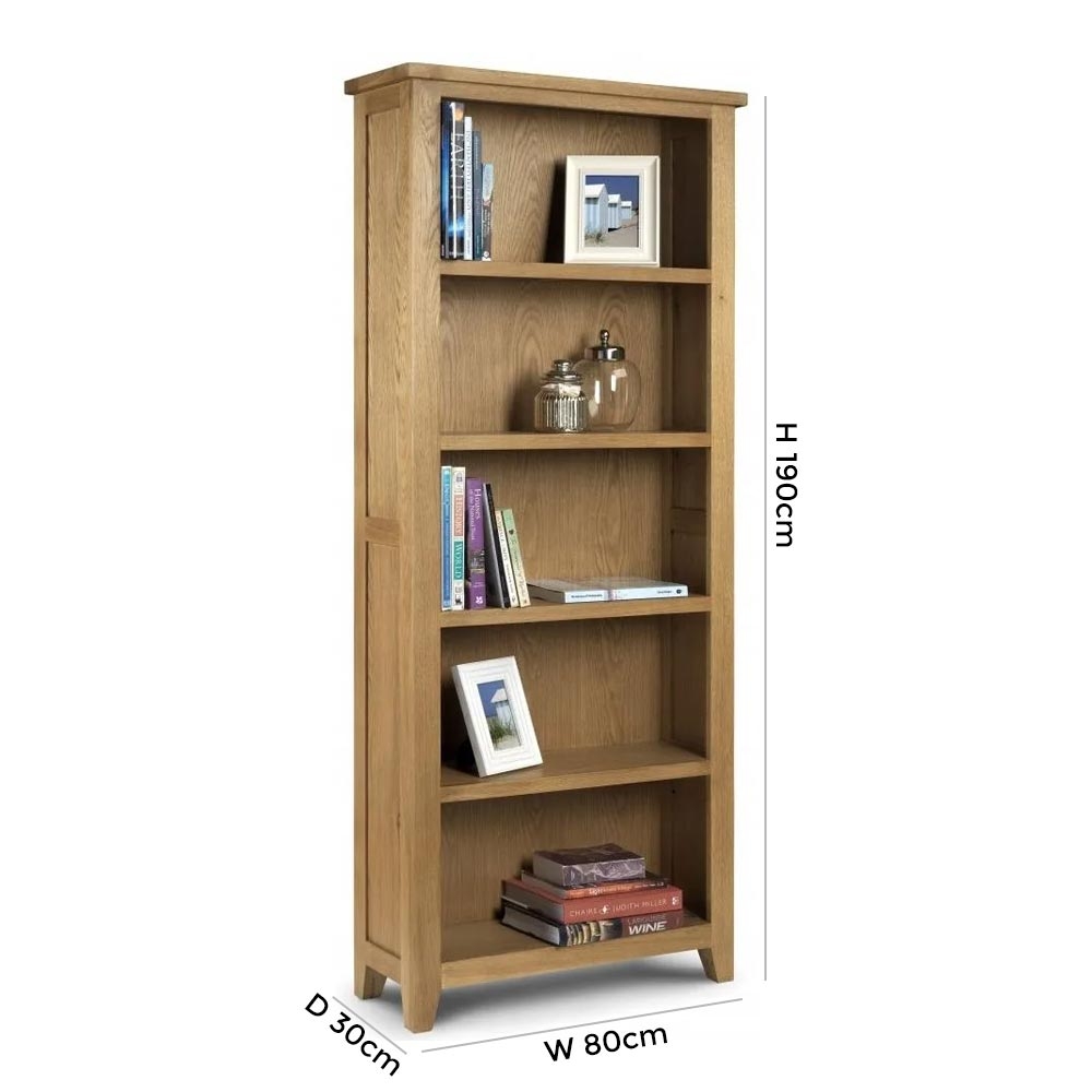 Product photograph of Astoria Oak Tall Bookcase from Choice Furniture Superstore.