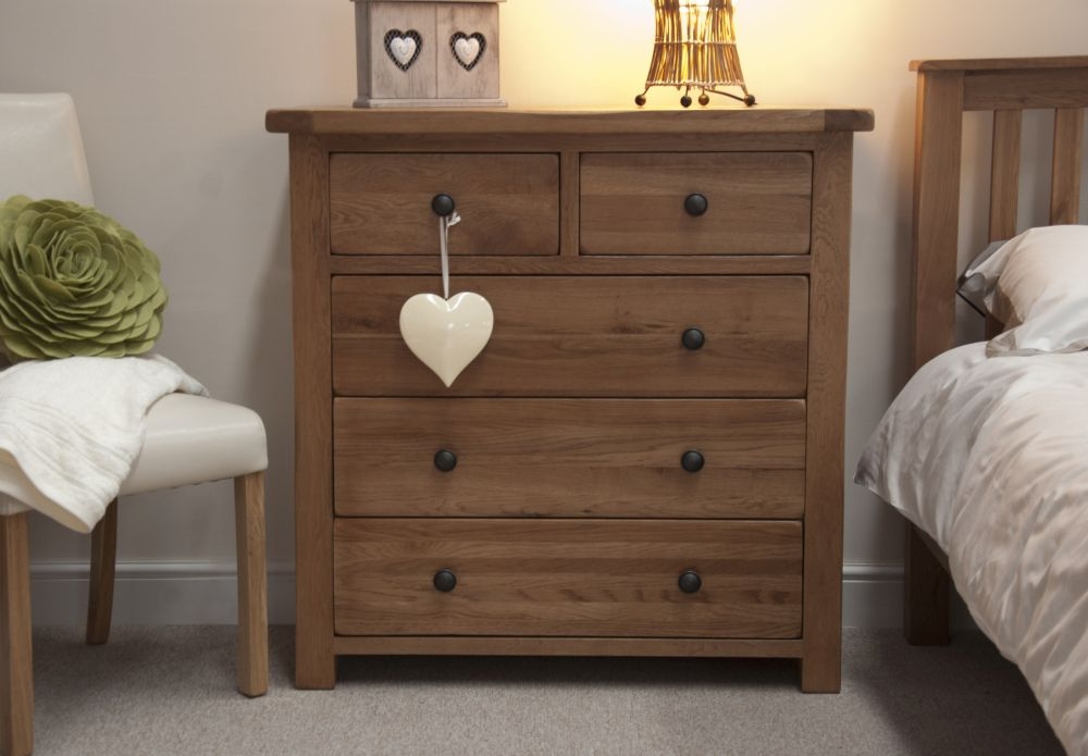 Product photograph of Homestyle Gb Rustic Oak 3 2 Drawer Chest from Choice Furniture Superstore.