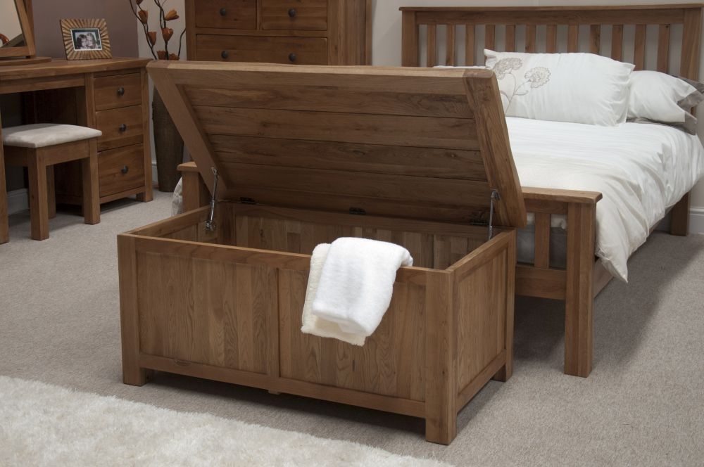 Product photograph of Homestyle Gb Rustic Oak Blanket Box from Choice Furniture Superstore.