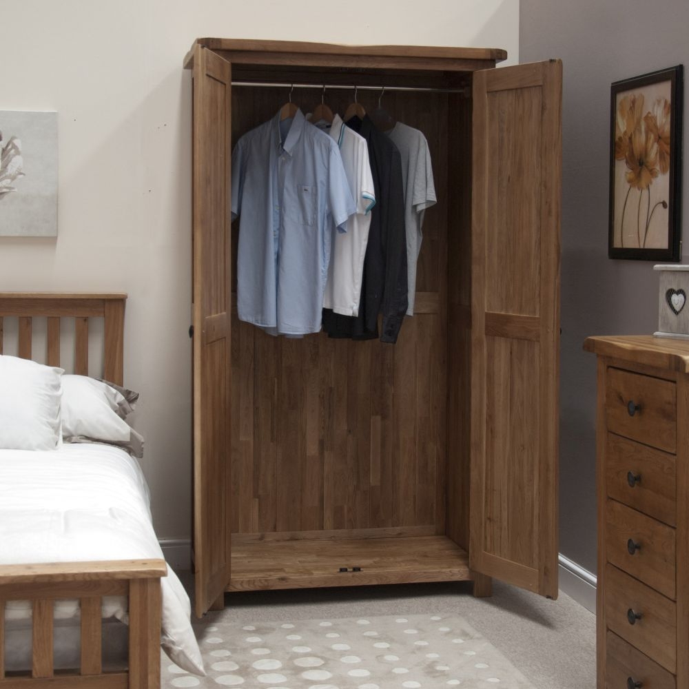 Product photograph of Homestyle Gb Rustic Oak 2 Door Wardrobe from Choice Furniture Superstore.