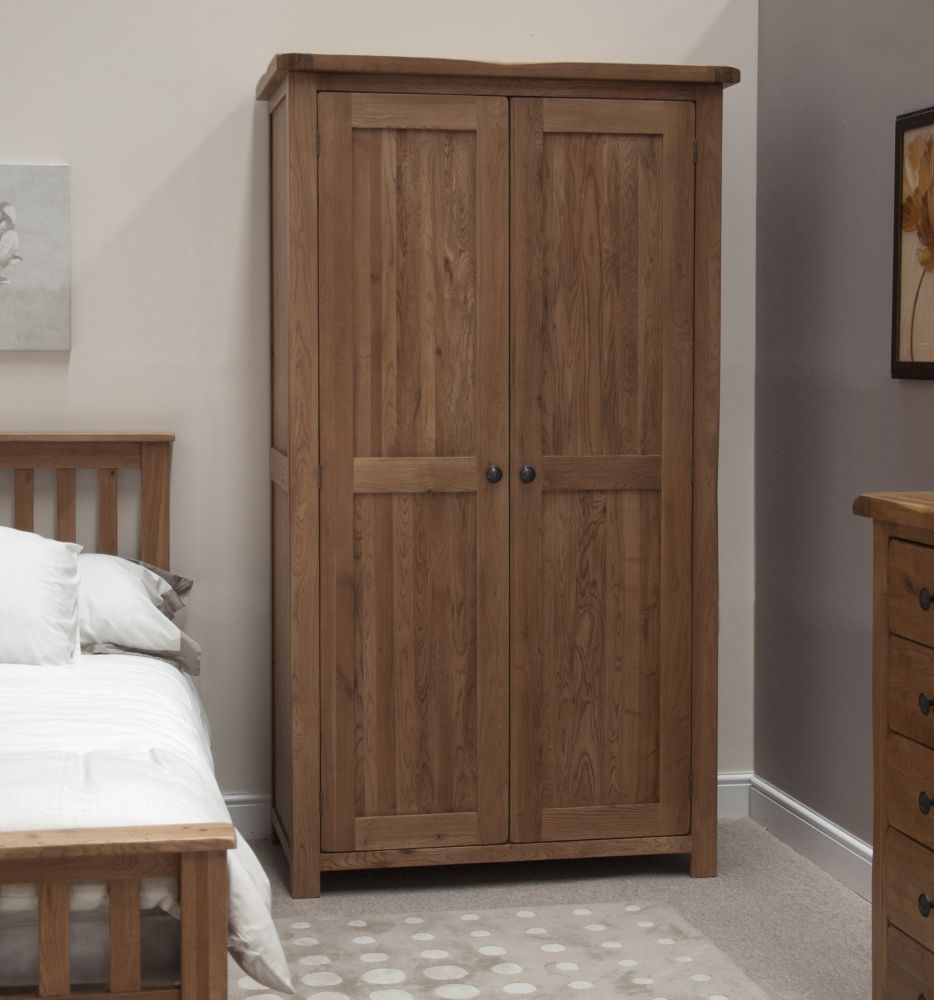 Product photograph of Homestyle Gb Rustic Oak 2 Door Wardrobe from Choice Furniture Superstore.