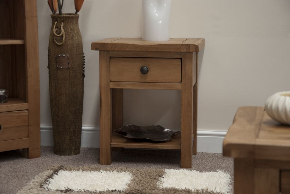 Product photograph of Homestyle Gb Rustic Oak Lamp Table from Choice Furniture Superstore.