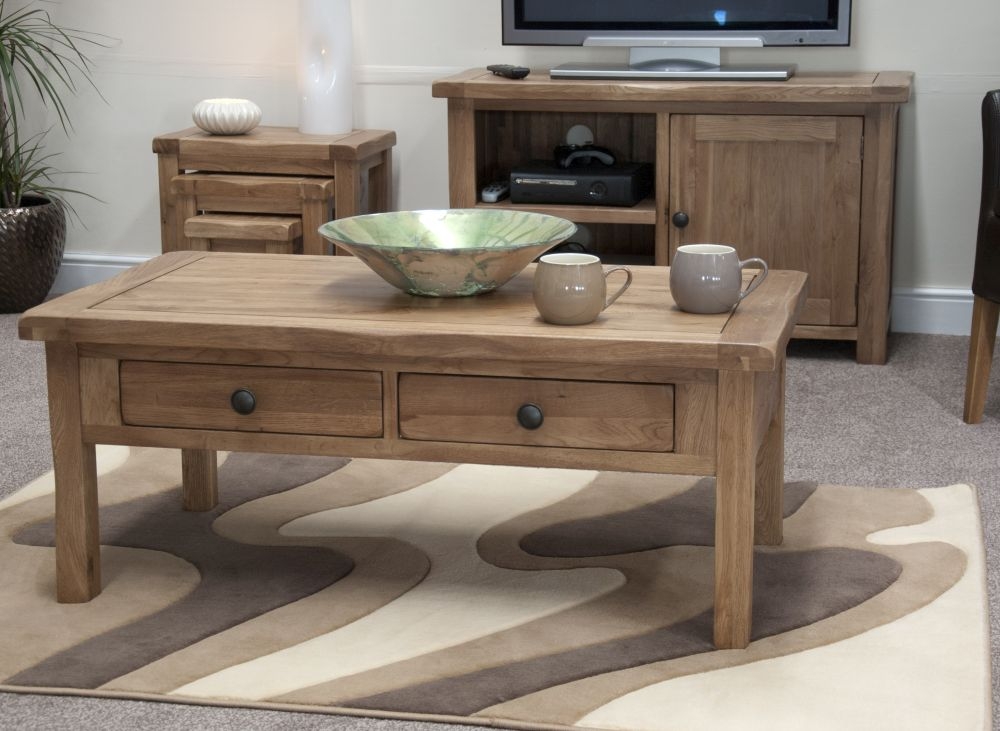 Product photograph of Homestyle Gb Rustic Oak Storage Coffee Table from Choice Furniture Superstore.