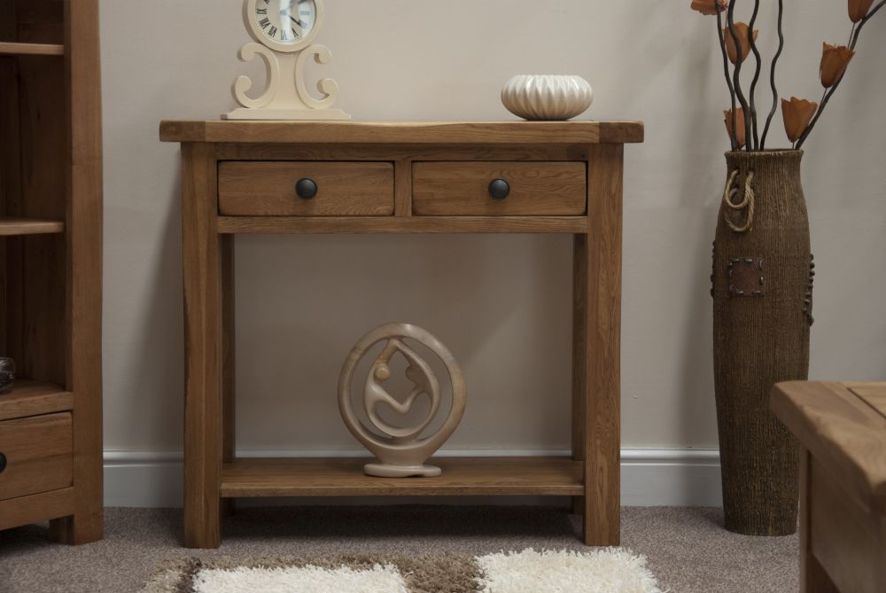 Product photograph of Homestyle Gb Rustic Oak Console Table from Choice Furniture Superstore.