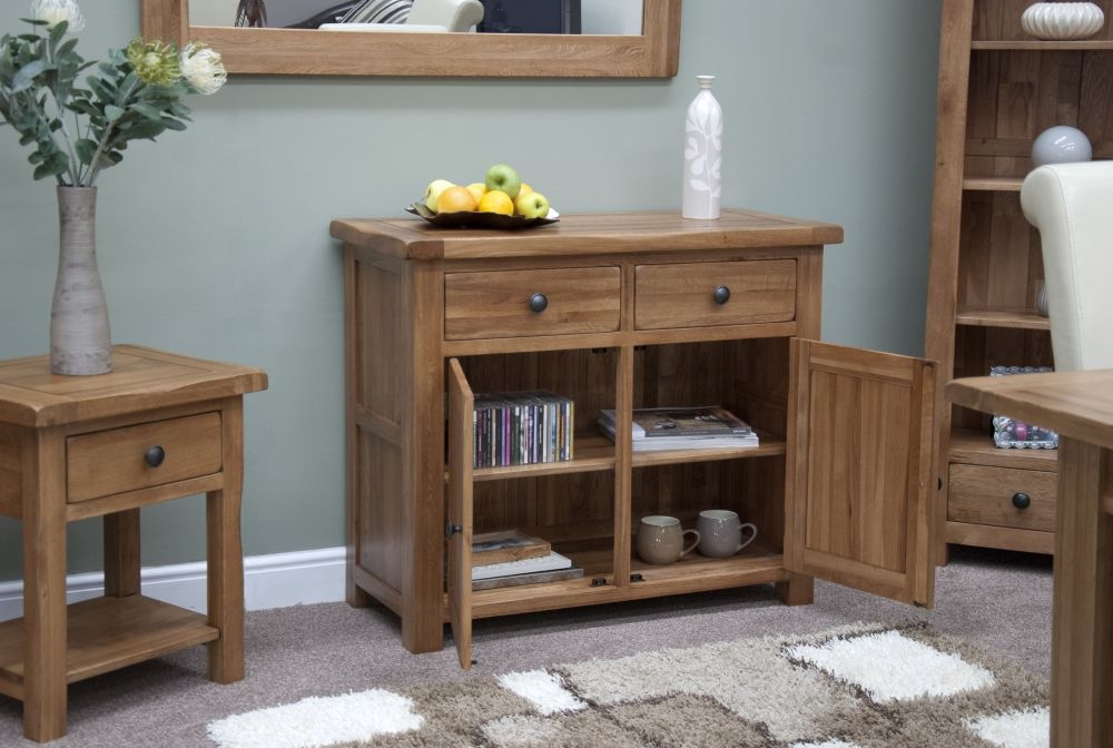 Product photograph of Homestyle Gb Rustic Oak Small Sideboard from Choice Furniture Superstore.