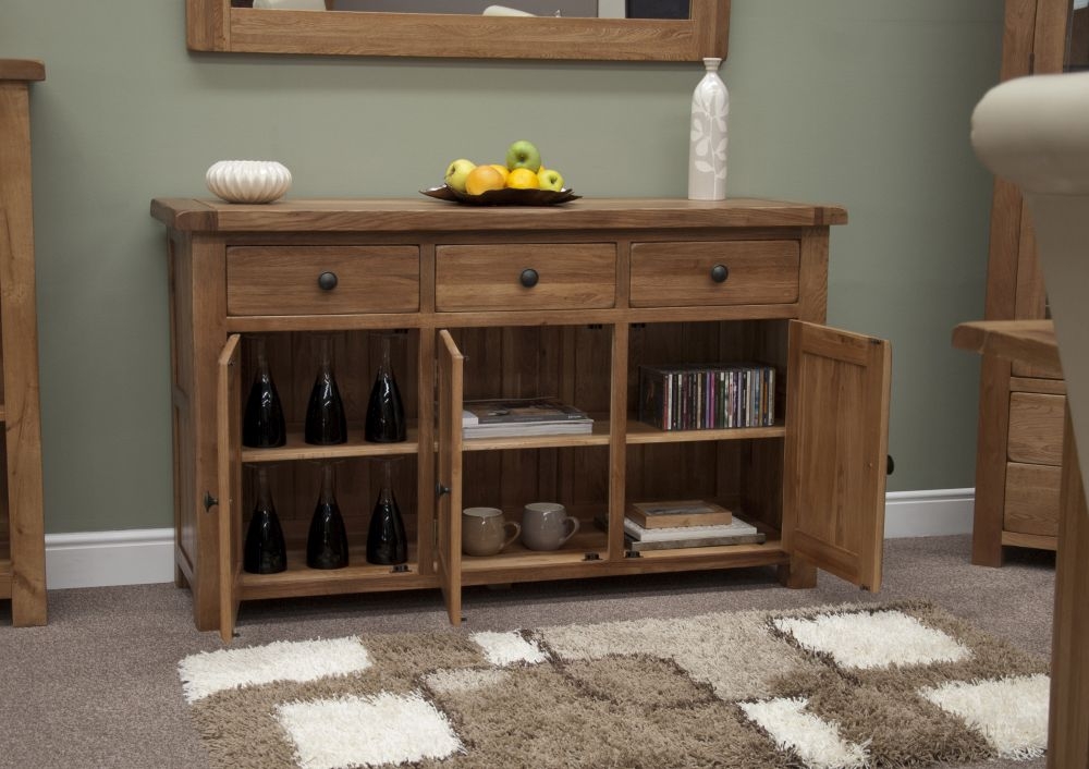 Product photograph of Homestyle Gb Rustic Oak Large Sideboard from Choice Furniture Superstore.