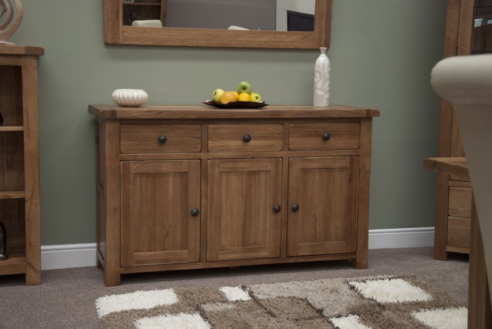 Product photograph of Homestyle Gb Rustic Oak Large Sideboard from Choice Furniture Superstore.
