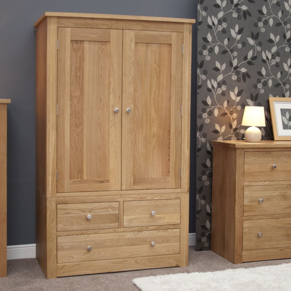 Product photograph of Homestyle Gb Torino Oak 2 Door 3 Drawer Wardrobe from Choice Furniture Superstore.