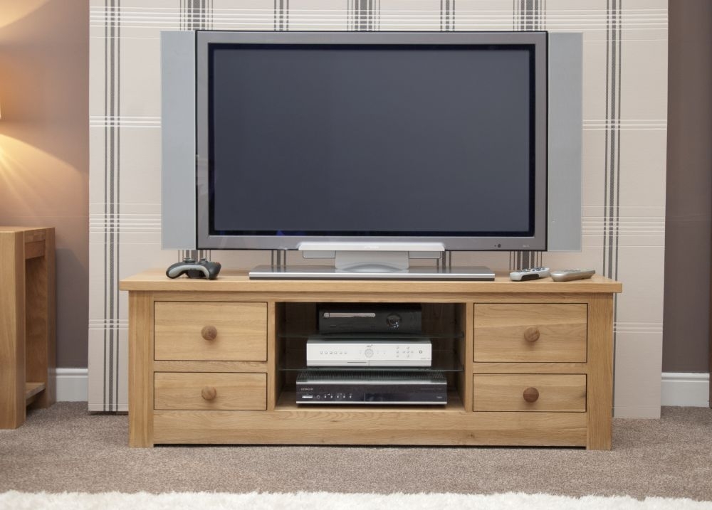 Product photograph of Homestyle Gb Torino Oak Large Plasma Unit from Choice Furniture Superstore.
