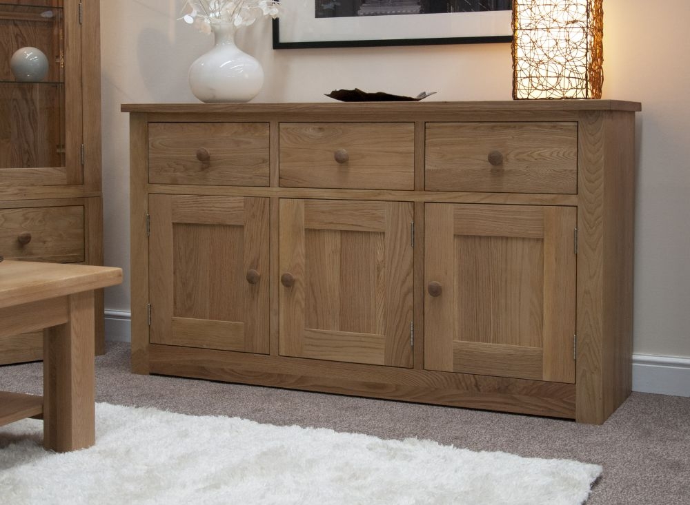 Product photograph of Homestyle Gb Torino Oak Large Drawer Wide Sideboard from Choice Furniture Superstore.
