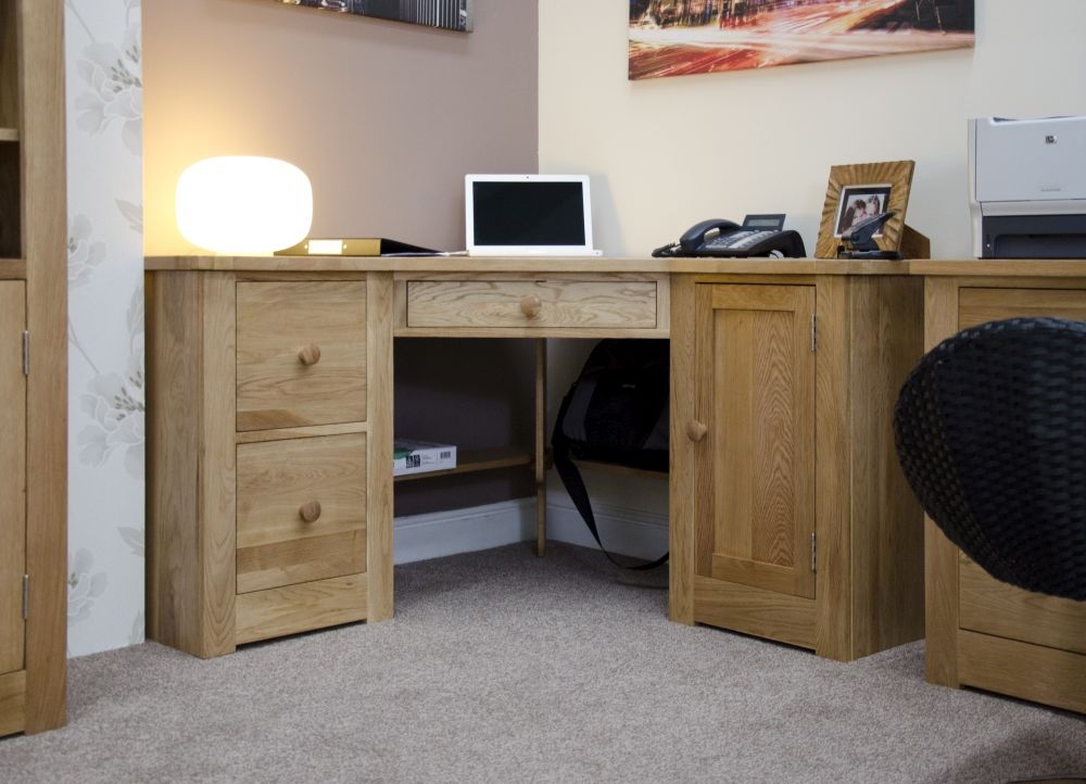 Product photograph of Homestyle Gb Torino Oak Corner Computer Desk from Choice Furniture Superstore.