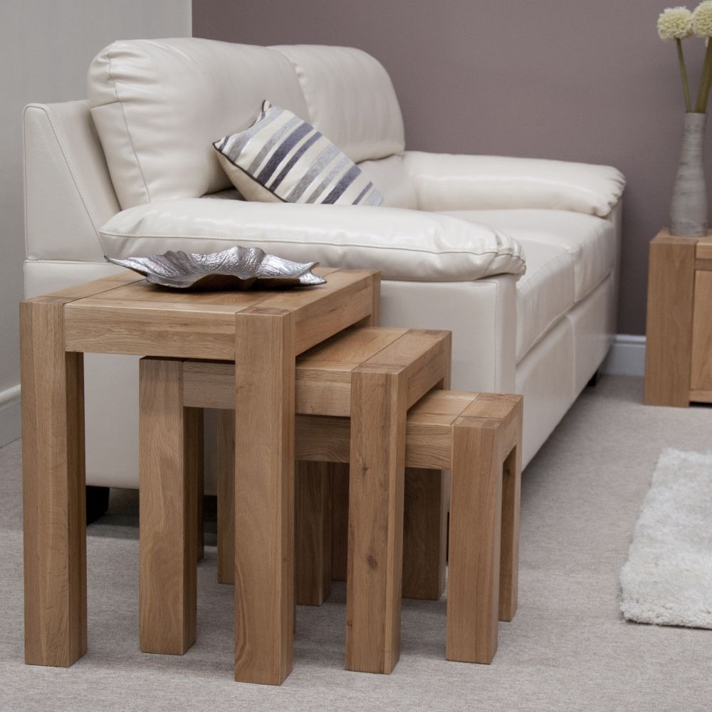 Product photograph of Homestyle Gb Trend Oak Nest Of Tables from Choice Furniture Superstore.