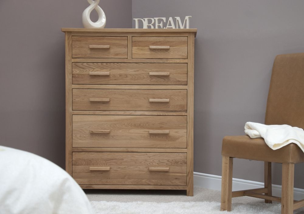 Product photograph of Homestyle Gb Opus Oak 4 2 Drawer Jumbo Chest from Choice Furniture Superstore.