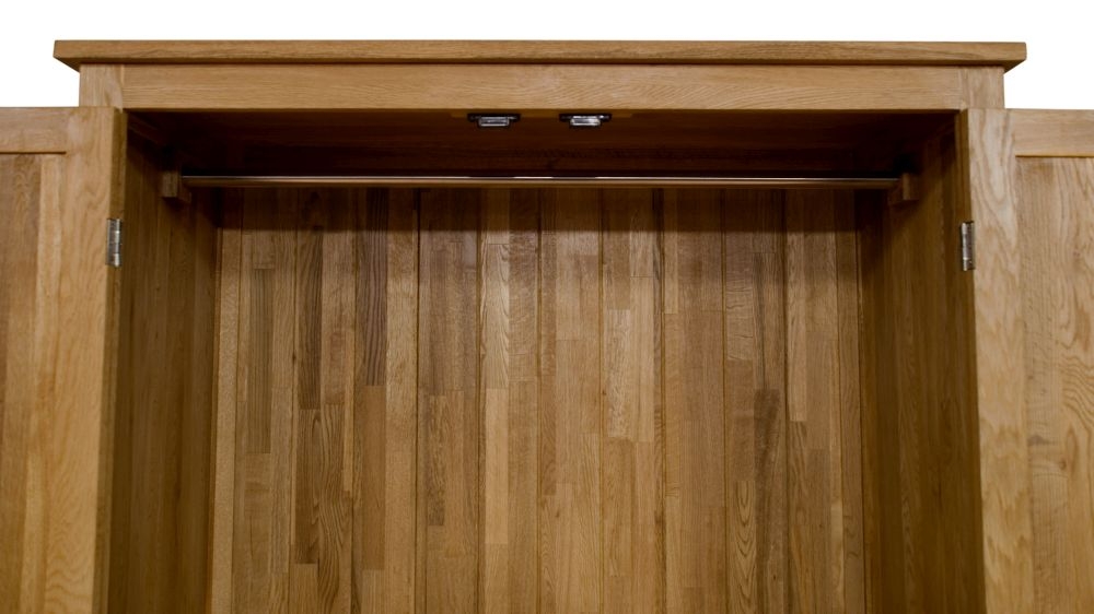 Product photograph of Homestyle Gb Opus Oak 2 Door 1 Drawer Wardrobe from Choice Furniture Superstore.