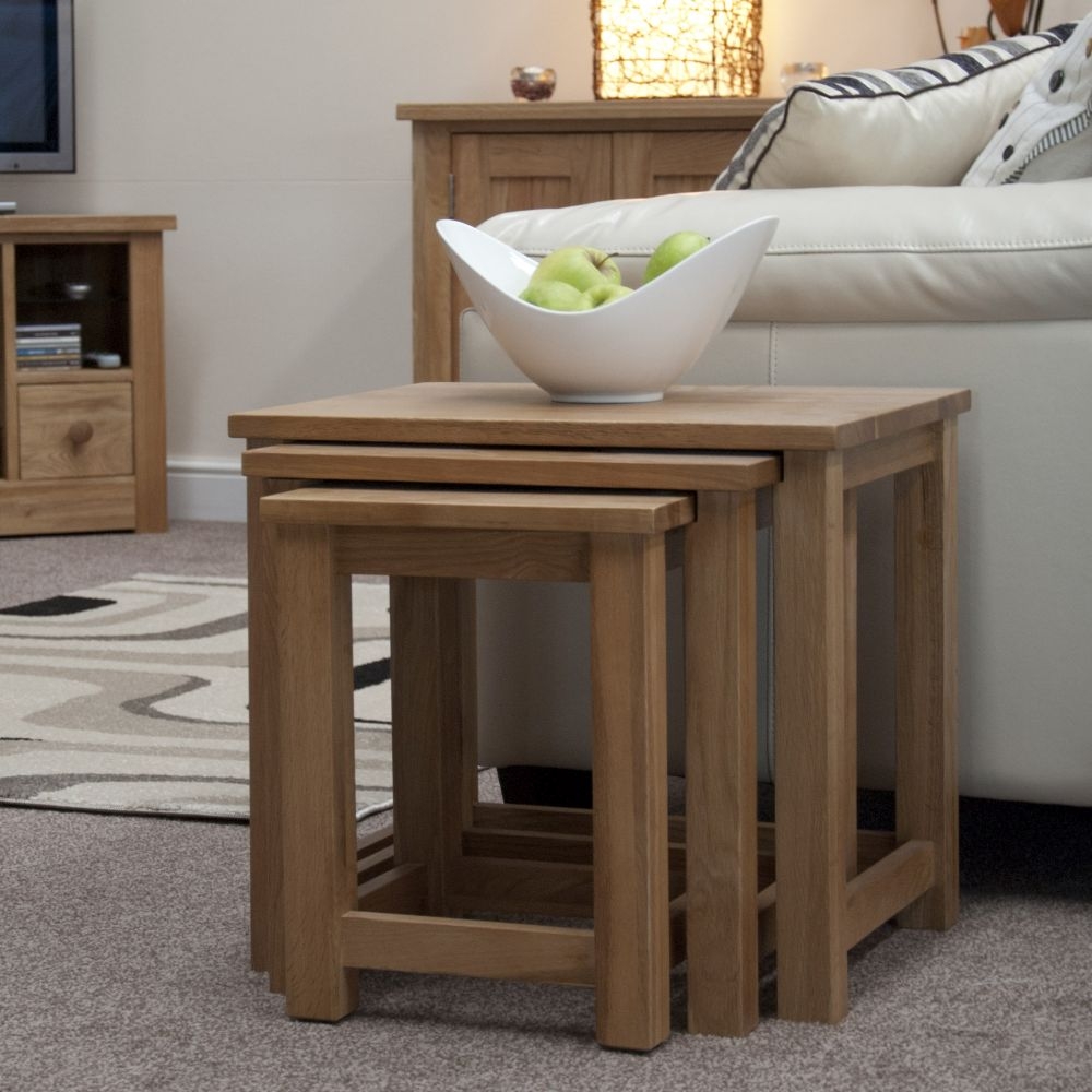 Product photograph of Homestyle Gb Opus Oak Nest Of Tables from Choice Furniture Superstore.