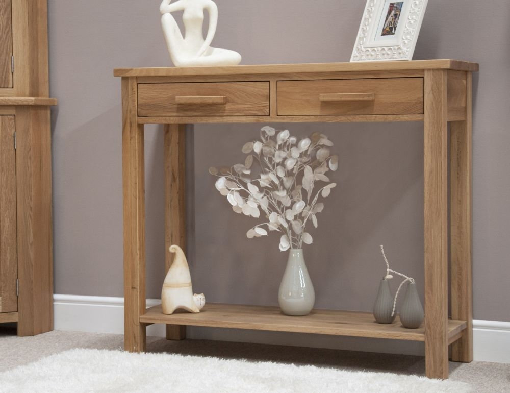 Product photograph of Homestyle Gb Opus Oak Large Console Table from Choice Furniture Superstore.