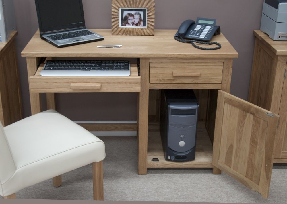 Product photograph of Homestyle Gb Opus Oak Single Pedestal Computer Desk from Choice Furniture Superstore.