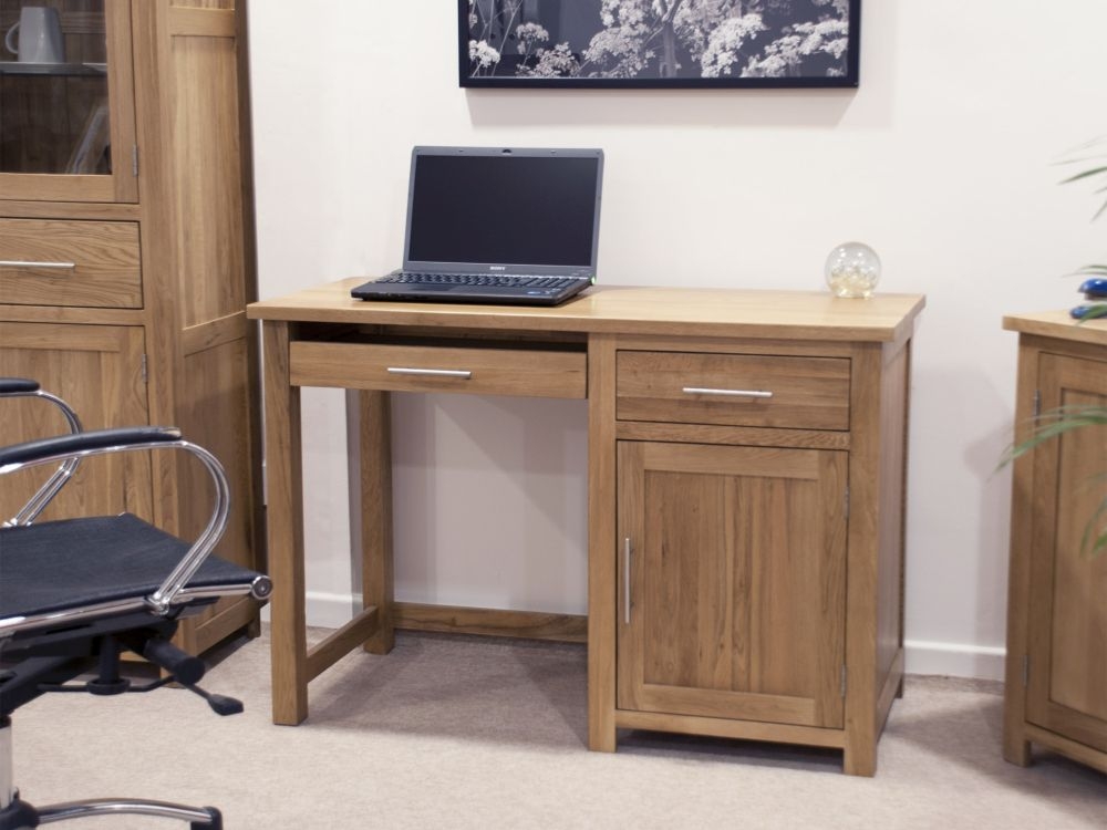 Product photograph of Homestyle Gb Opus Oak Single Pedestal Computer Desk from Choice Furniture Superstore.