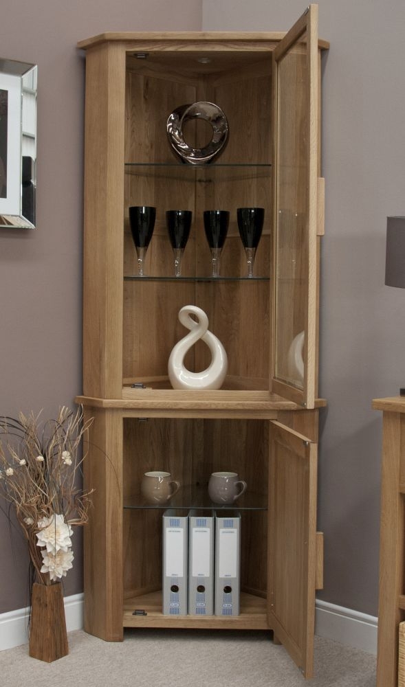 Product photograph of Homestyle Gb Opus Oak Corner Display Unit from Choice Furniture Superstore.