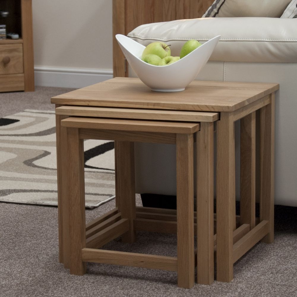 Product photograph of Homestyle Gb Lyon Oak Nest Of Tables from Choice Furniture Superstore.