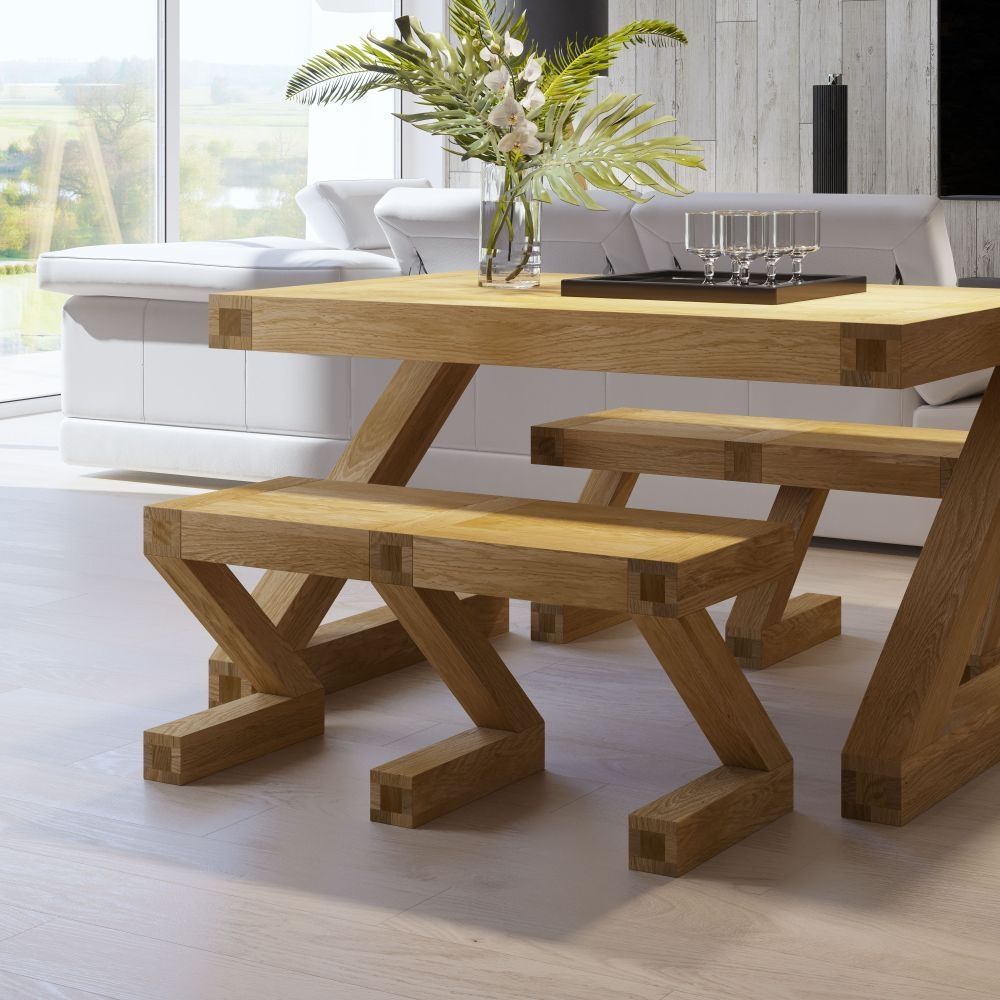 Product photograph of Homestyle Gb Z Designer Oak Small Dining Bench from Choice Furniture Superstore.