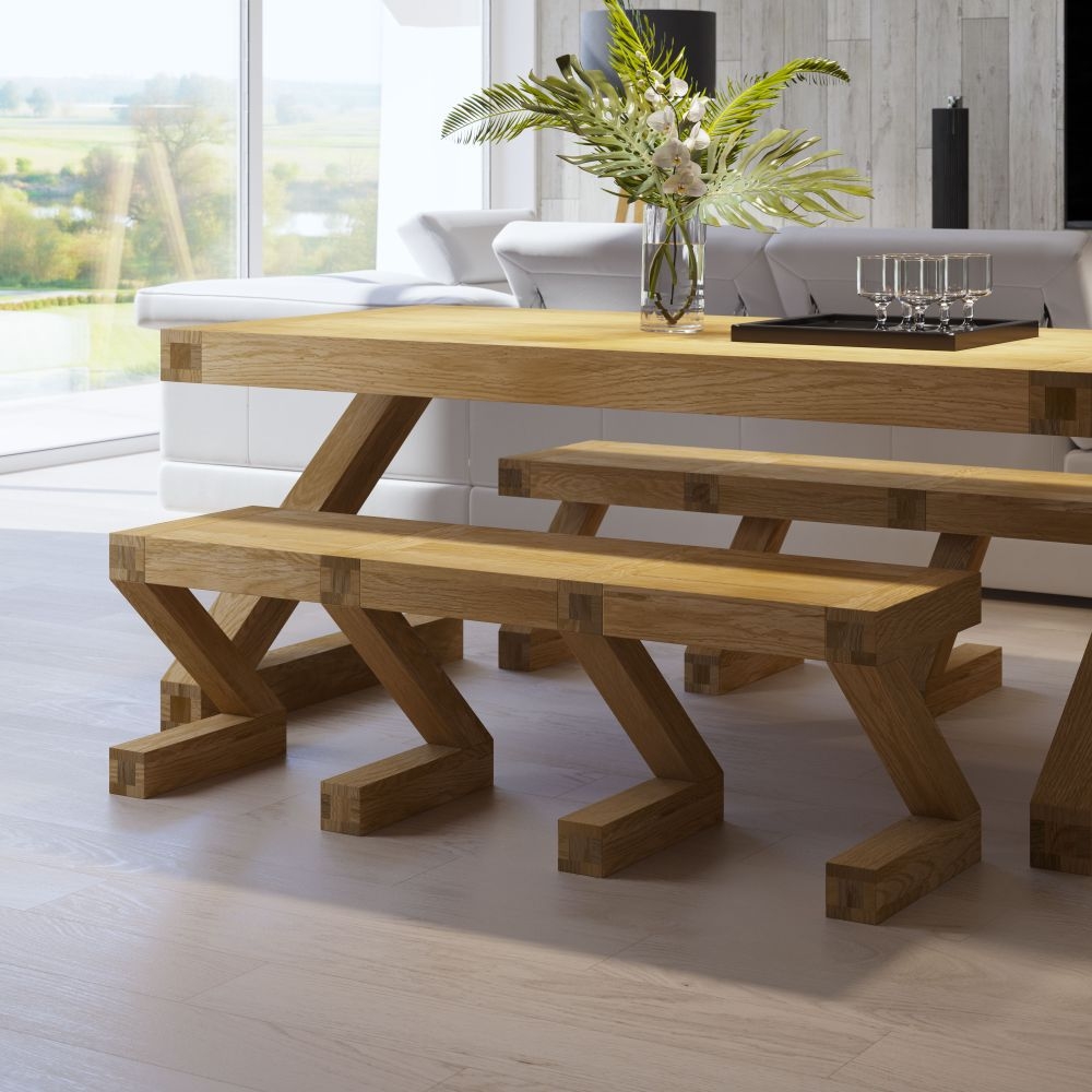 Product photograph of Homestyle Gb Z Designer Oak Large Dining Bench from Choice Furniture Superstore.