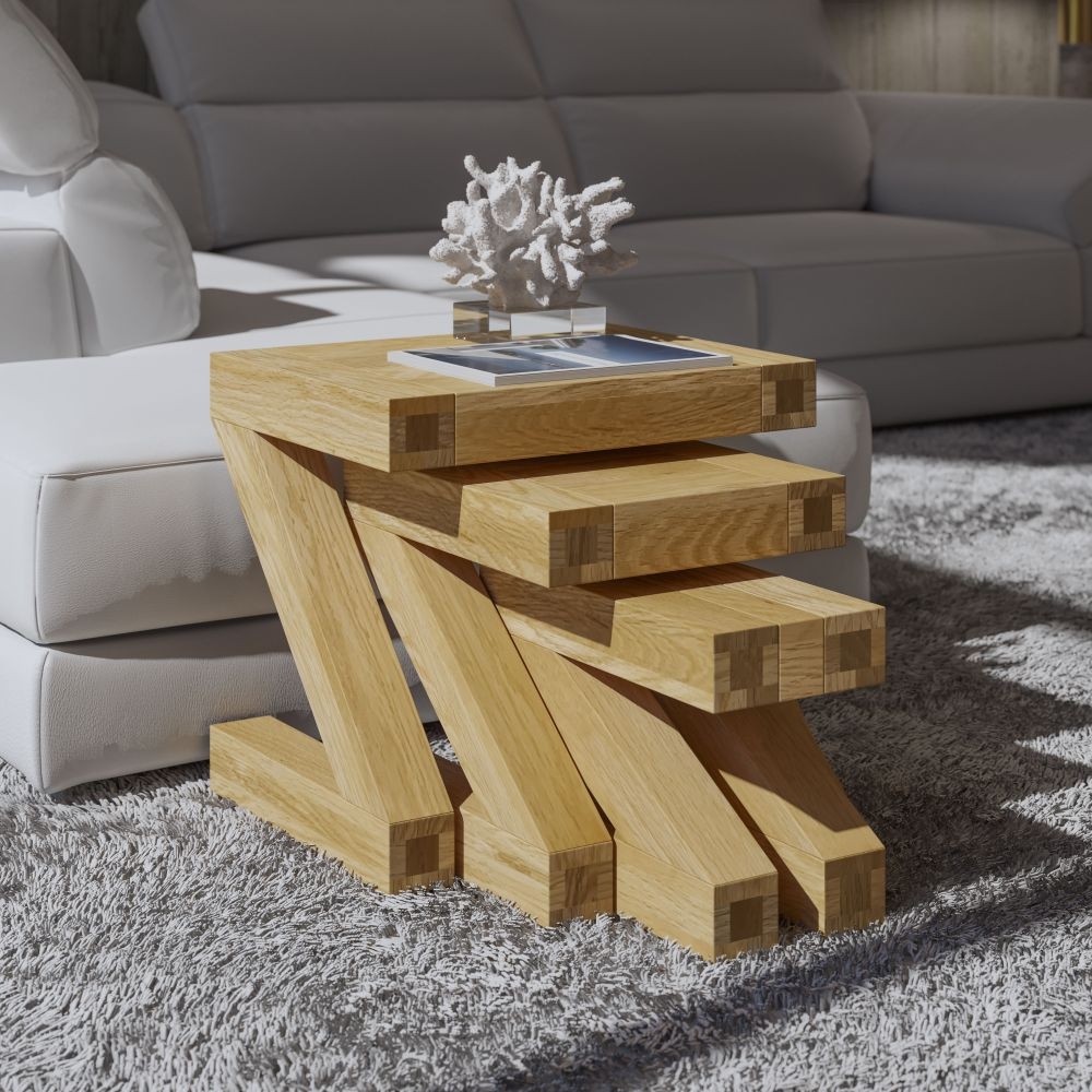 Product photograph of Homestyle Gb Z Designer Oak Nest Of Tables from Choice Furniture Superstore.