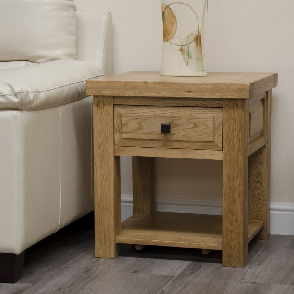 Product photograph of Homestyle Gb Deluxe Oak Lamp Table from Choice Furniture Superstore.