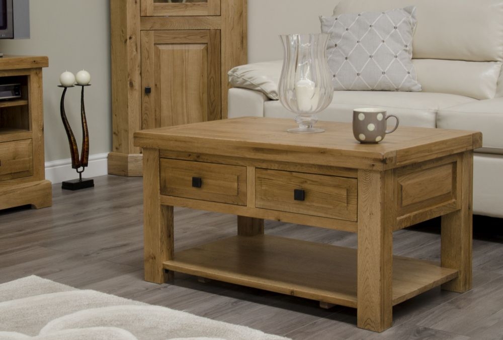 Product photograph of Homestyle Gb Deluxe Oak Storage Coffee Table from Choice Furniture Superstore.