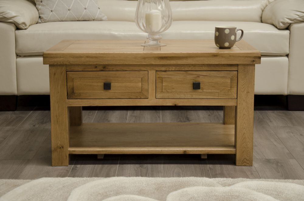 Product photograph of Homestyle Gb Deluxe Oak Storage Coffee Table from Choice Furniture Superstore.