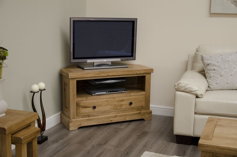 Product photograph of Homestyle Gb Deluxe Oak Corner Tv Unit from Choice Furniture Superstore.