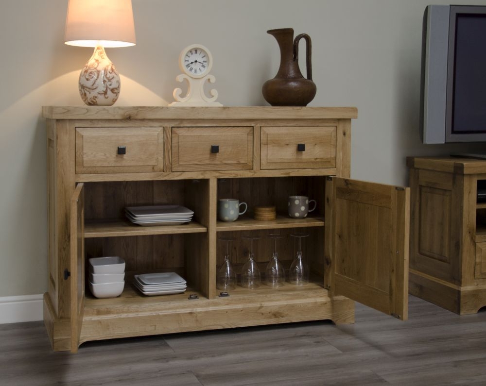 Product photograph of Homestyle Gb Deluxe Oak Small Sideboard from Choice Furniture Superstore.