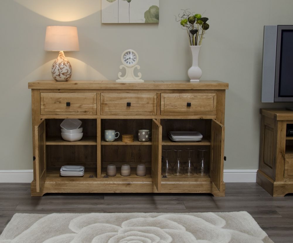 Product photograph of Homestyle Gb Deluxe Oak Medium Sideboard from Choice Furniture Superstore.
