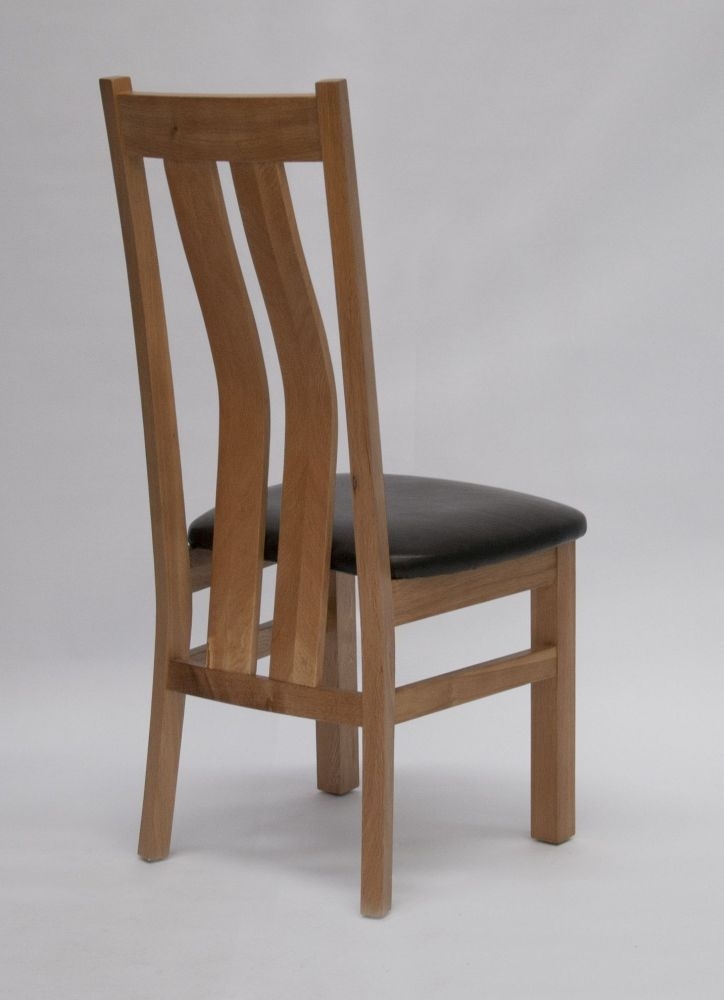 Product photograph of Homestyle Gb Maria Oak And Dark Brown Leather Dining Chair Sold In Pairs from Choice Furniture Superstore.
