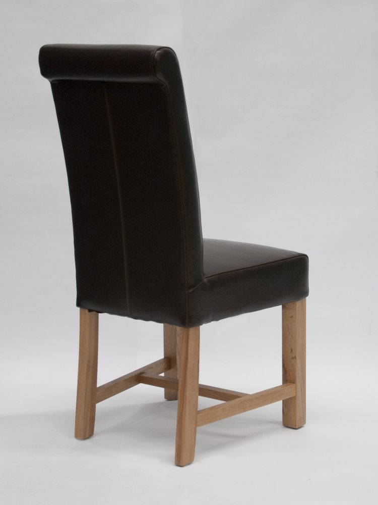 Product photograph of Homestyle Gb Louisa Brown Bycast Leather Dining Chair Sold In Pairs from Choice Furniture Superstore.