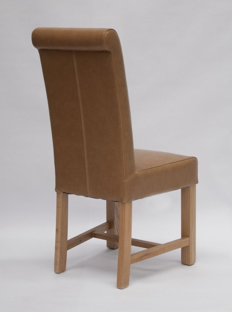 Product photograph of Homestyle Gb Louisa Tan Bycast Leather Dining Chair Sold In Pairs from Choice Furniture Superstore.