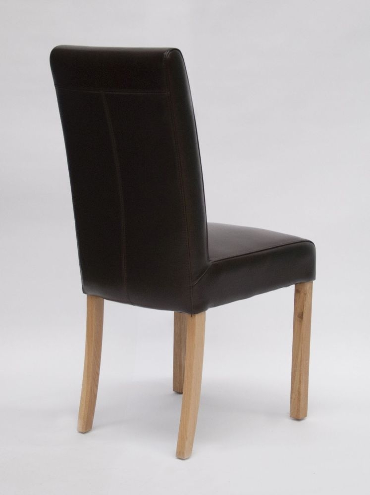 Product photograph of Miko Brown Bycast Leather Dining Chair Sold In Pairs from Choice Furniture Superstore.