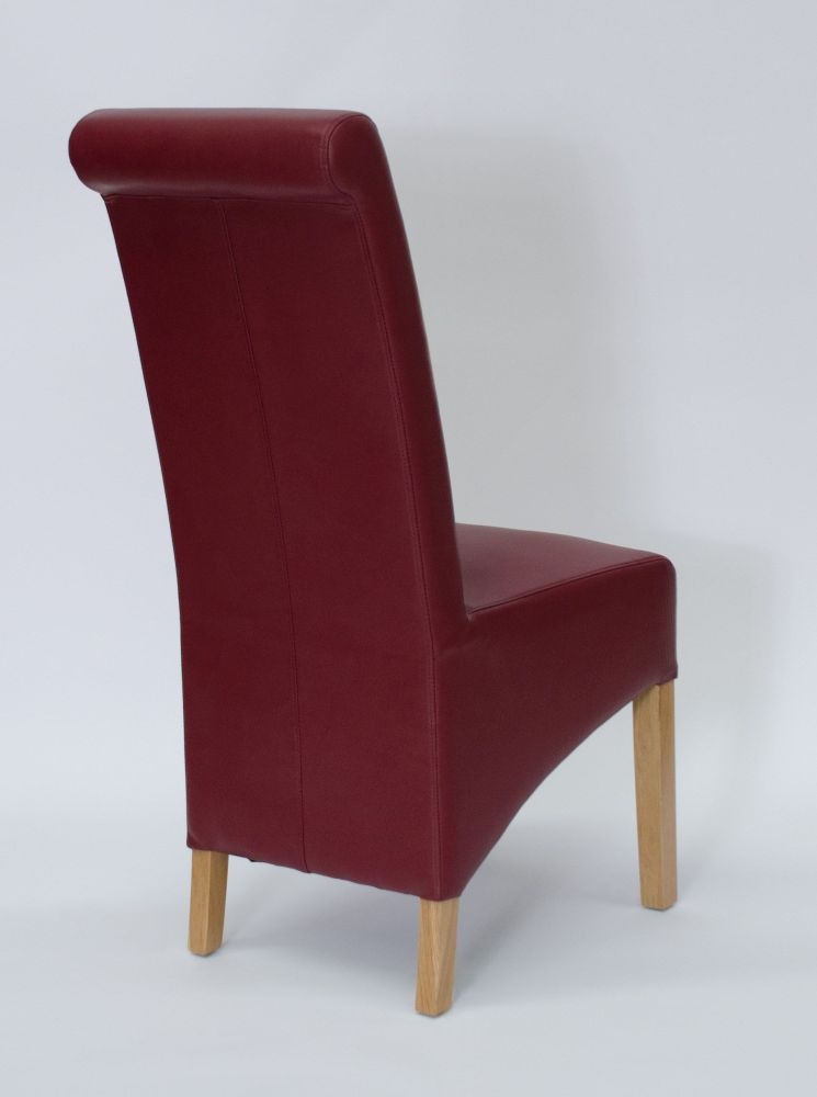 Product photograph of Reddick Matt Ruby Bonded Leather Dining Chair Sold In Pairs from Choice Furniture Superstore.