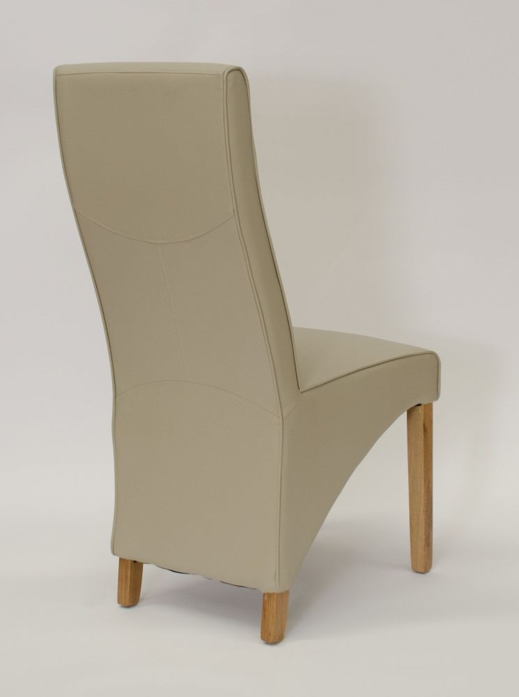 Product photograph of Homestyle Gb Wave Matt Bone Bonded Leather Dining Chair Sold In Pairs from Choice Furniture Superstore.
