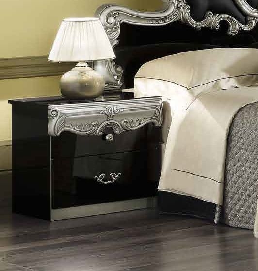 Product photograph of Camel Barocco Black And Silver Italian Bedroom Set With Queen Size Bed from Choice Furniture Superstore.
