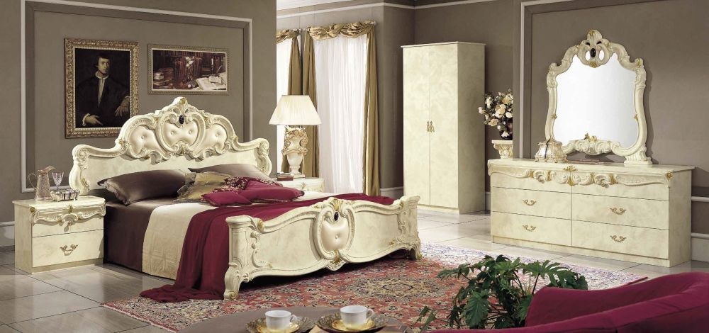 Product photograph of Camel Barocco Ivory Italian Double Dresser from Choice Furniture Superstore.