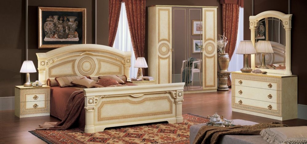 Product photograph of Camel Aida Ivory Italian 4 Door Wardrobe from Choice Furniture Superstore.